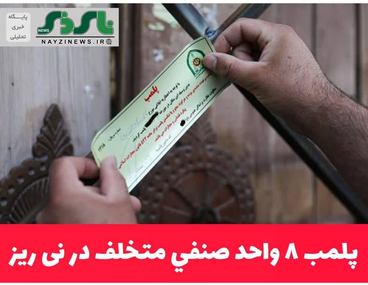 پلمب 8 واحد صنفي متخلف در نی ریز