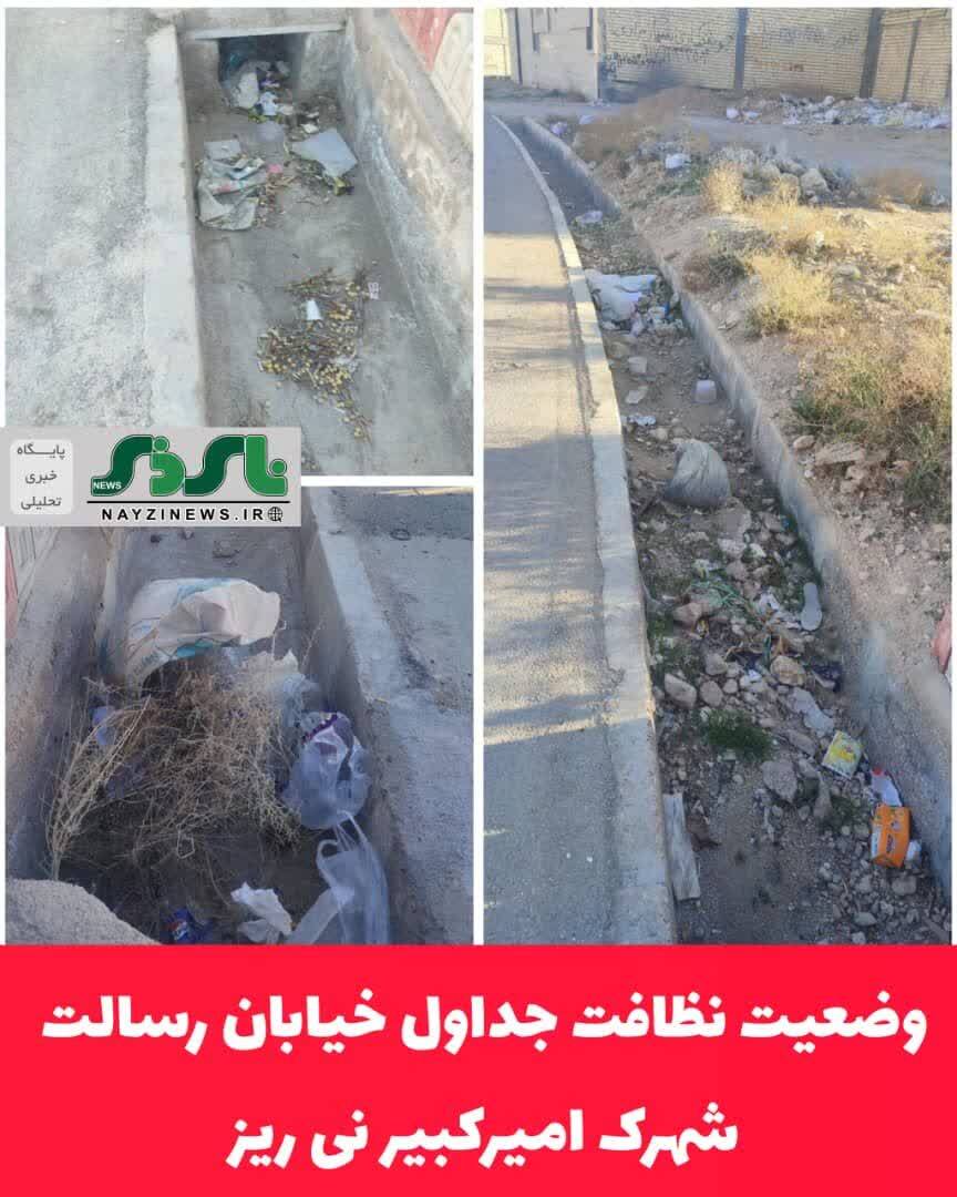 نایِ شهر/ انتشار مطالبات مردمی / تصاویر ارسالی ساکنین خیابان رسالت شهرک امیر کبیر به نایِ شهر ، از وضعیت نظافت جداول این خیابان و تقاضای رسیدگی مسئولین 