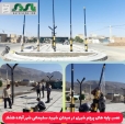 نصب پایه های پرچم شهری در میدان شهید سلیمانی شهر آباده طشک