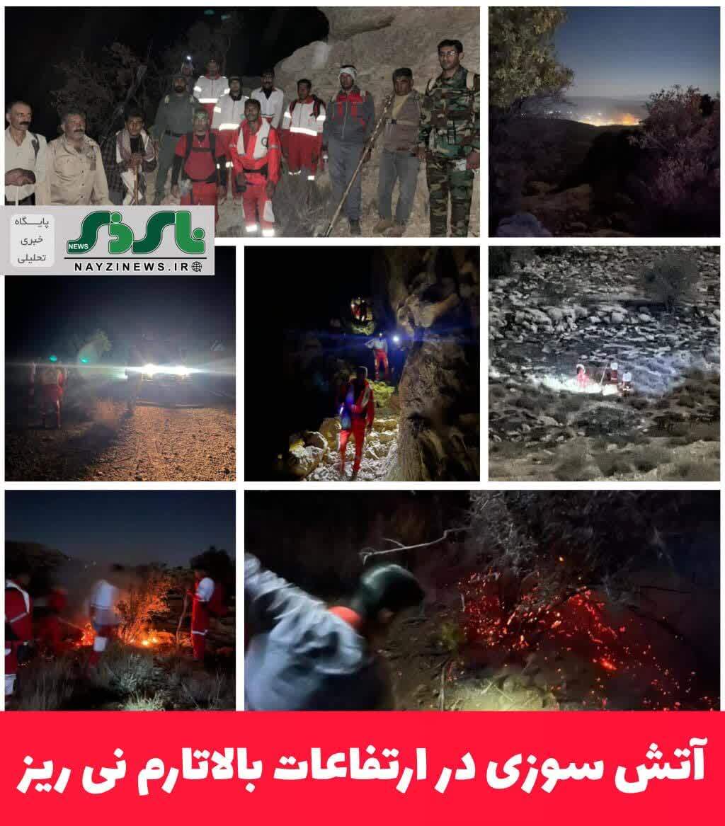 آتش سوزی در ارتفاعات بالاتارم نی ریز آتش سوزی در ارتفاعات بالاتارم نی ریز