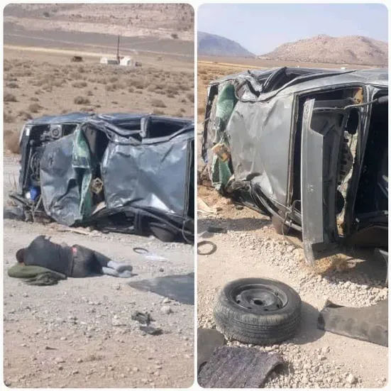 یک کشته و یک مصدوم بعلت  واژگونی خودرو در جاده ارتباطی بختگان به سرچهان