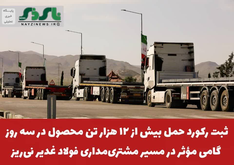 ثبت رکورد حمل بیش از ۱۲ هزار تن محصول در سه روز؛ گامی مؤثر در مسیر مشتریمداری فولاد غدیر نیریز ثبت رکورد حمل بیش از ۱۲ هزار تن محصول در سه روز؛ گامی مؤثر در مسیر مشتریمداری فولاد غدیر نیریز